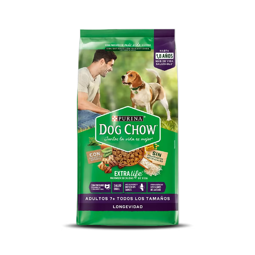 DOG CHOW LONGEVIDAD ADULTOS 7+ TODOS LOS TAMAÑOS